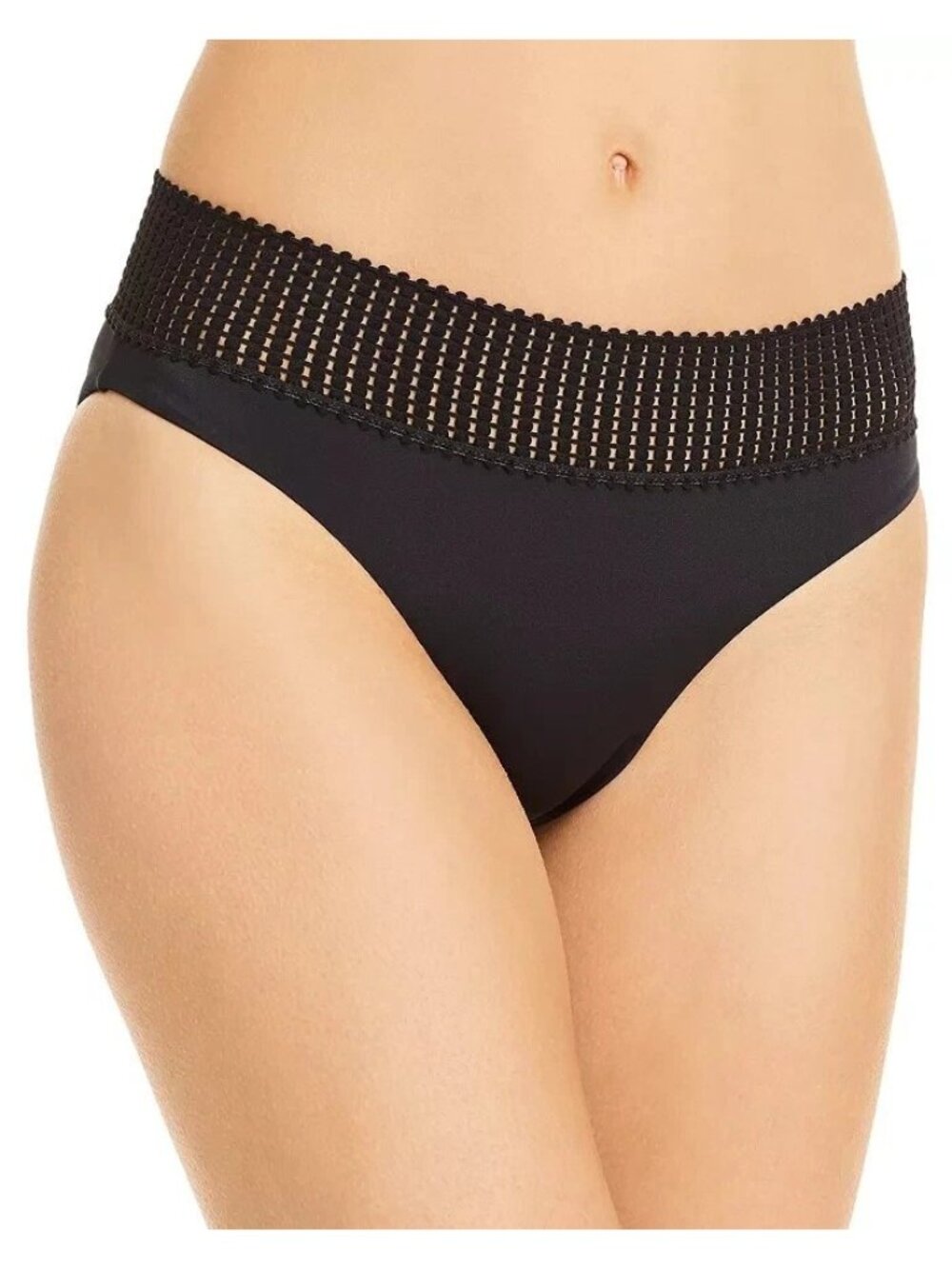 Peixoto Womens Carine Lace Trim Bikini Swim Bottom Separates Black Size S NWT